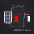 Solar Panel Backpack With USB Charger Anti-Theft Outdoor Water Resistant Luminous Logo Backpacks Manufactory